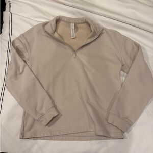 Alo yoga Beige Quarter-Zip Sweatshirt